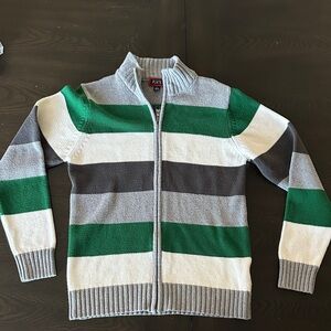 The Children's Place Boys Zip-Up Sweater - Green, Gray, White